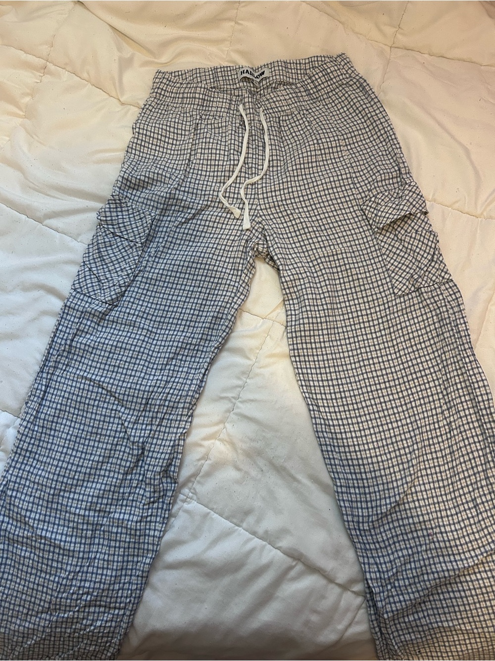 Harlow Blue Plaid Cargo Pants
